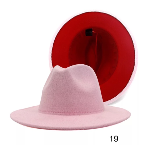 Vegan Fa Wool Wide Firm Brim FA BiColor Fedora Hat - Picture 2 of 15